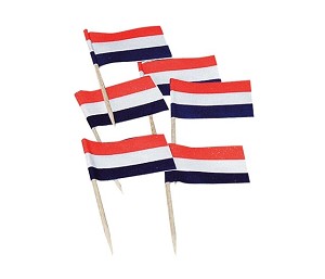 PRIKKERS VLAG ROOD-WIT-BLAUW 50 STUKS - 011608 - 011608