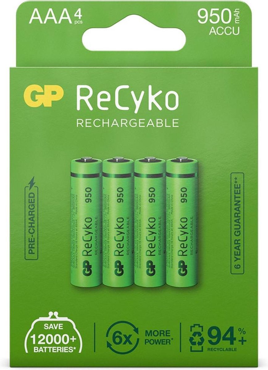 GP OPLAADBAAR AAA LR03 950MAH  4 STUKS - 1 10 20 30 40 50 60 70 - 204951