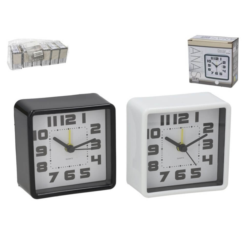 WEKKER VIERKANT 8CM ZWART EN WIT - 10 10 20 24 - 537388