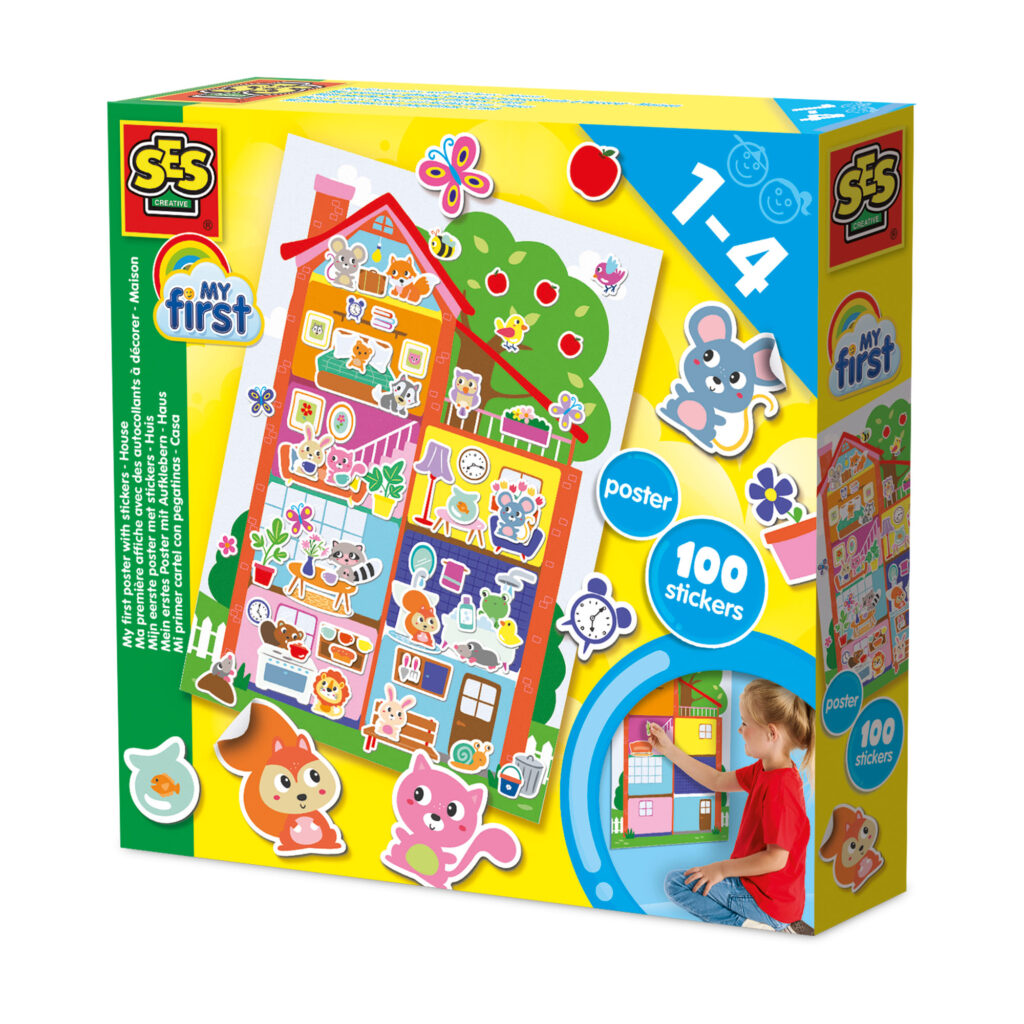 SES MIJN EERSTE POSTER MET STICKERS HUIS - 10 10 20 30 40 50 60 70 79 - 0010537861