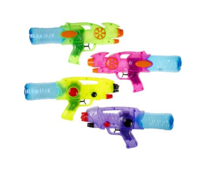 WATERPISTOOL TRANSPARANT 34CM 4 ASS KLEU - 10 10 20 30 40 50 60 70 80 90 100 101 - 524891