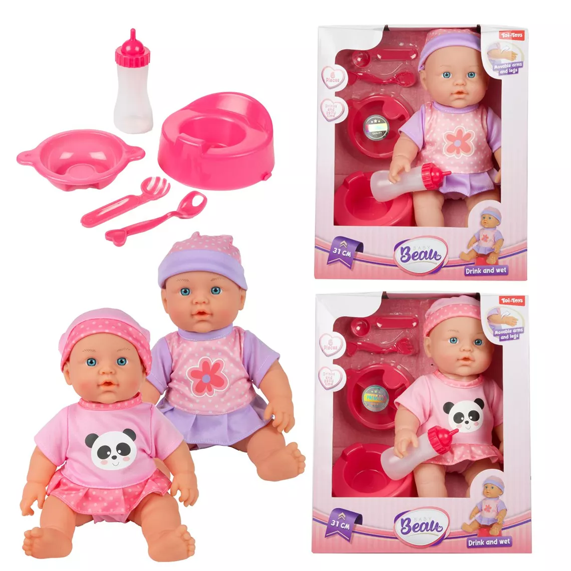 BABYPOP 31 CM +EETSET+FLESJE+POTJE 2 ASS - 10 10 20 30 40 50 60 70 80 90 100 110 114 - 521409