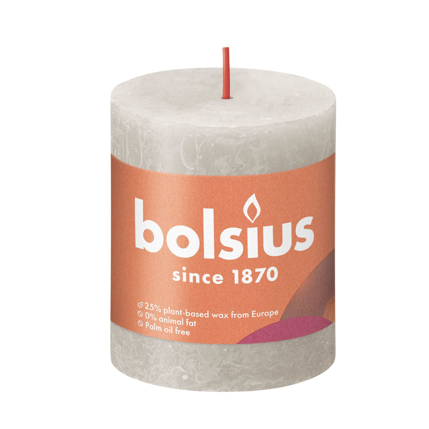 BOLSIUS RUSTIEKE KAARS 8CM ZAND - 101 0321 - 526725