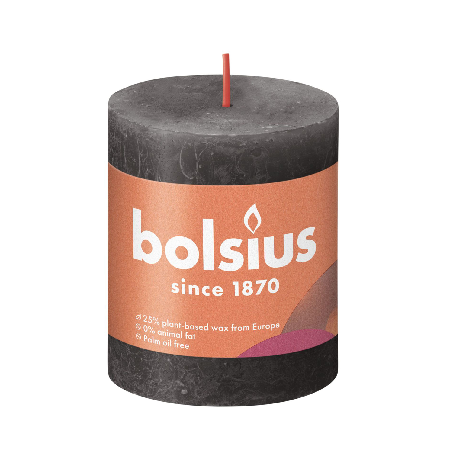 BOLSIUS RUSTIEKE KAARS 8CM GRIJS - 101 0331 - 526728