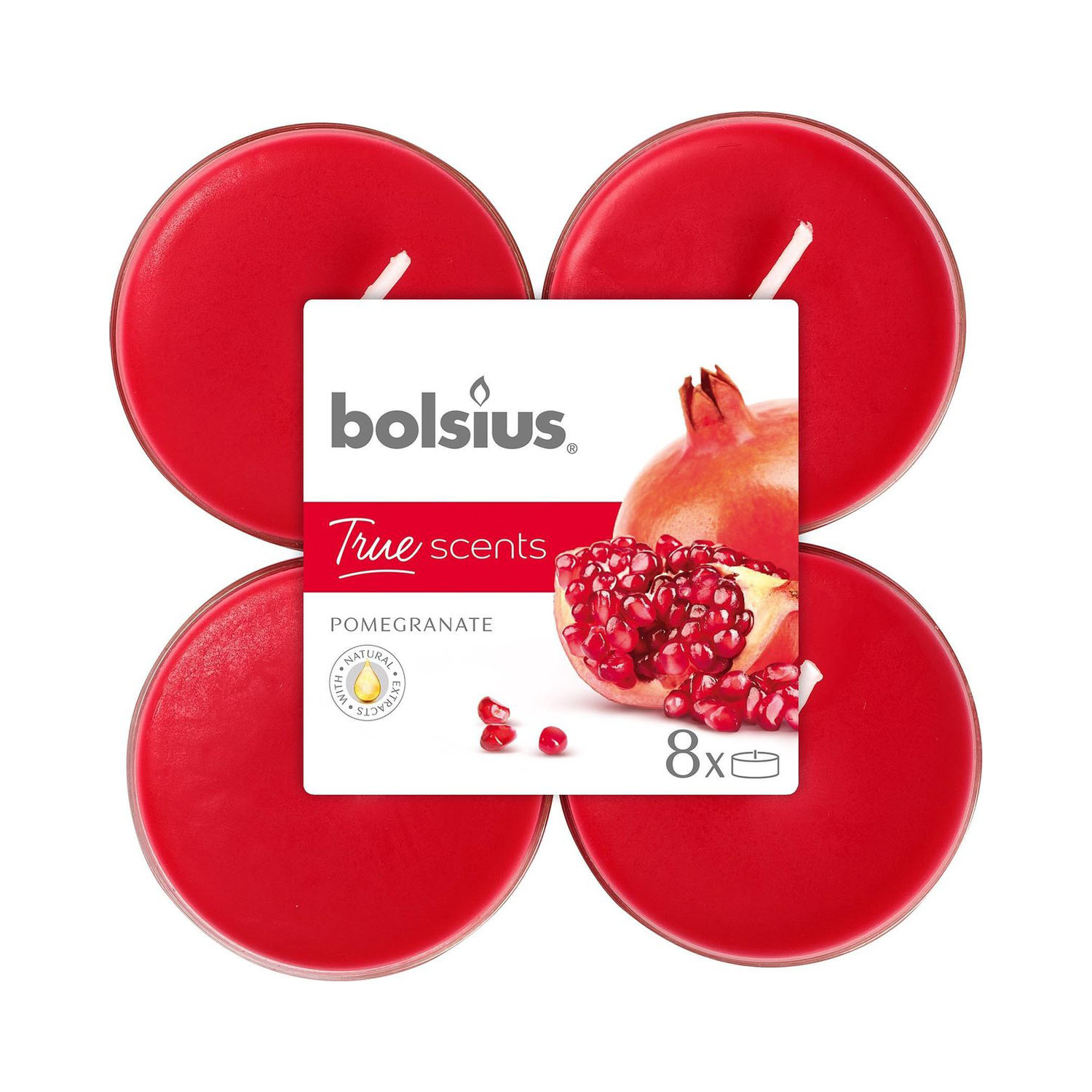 MAXI THEELICHT 8ST GRAANATAPPEL BOLSIUS - 101 1815 - 510734