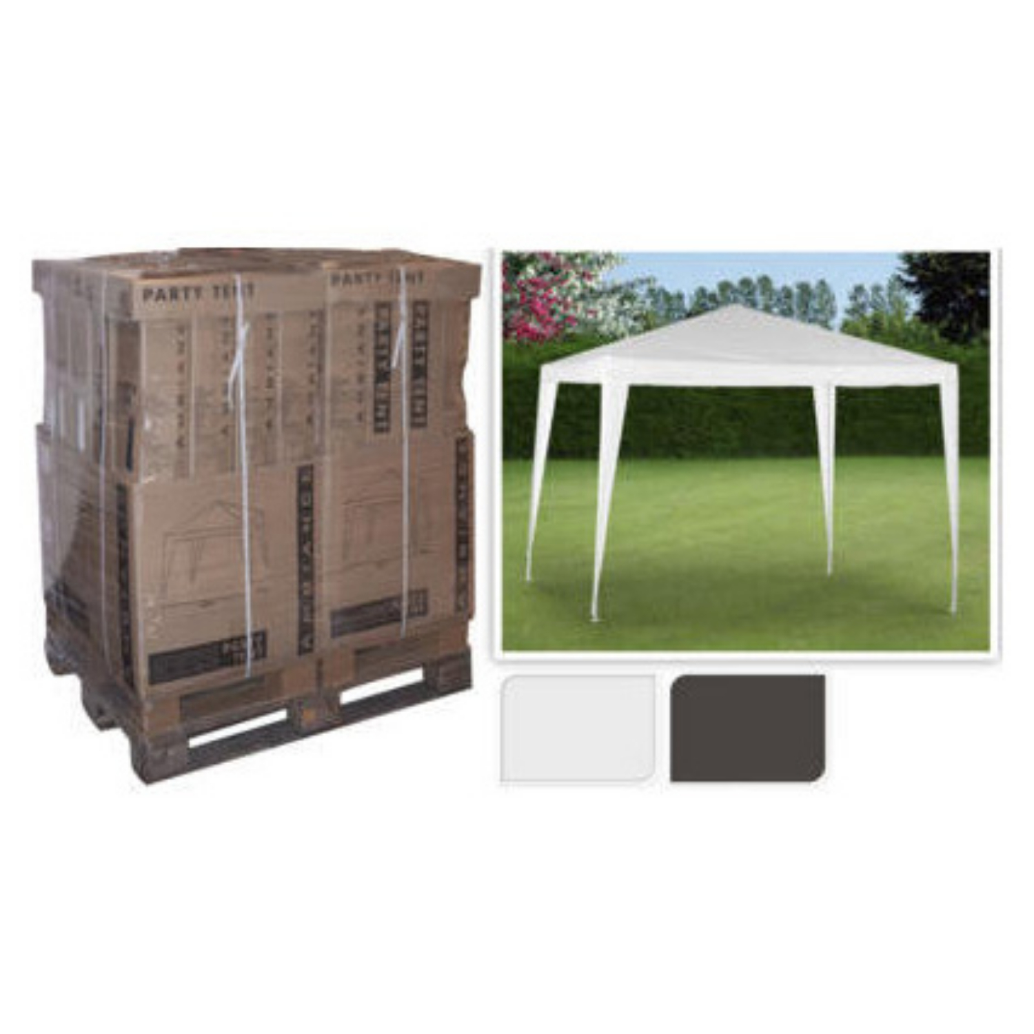 PARTYTENT PE 3 X 3 METER GRIJS - 101 1974 - 522306