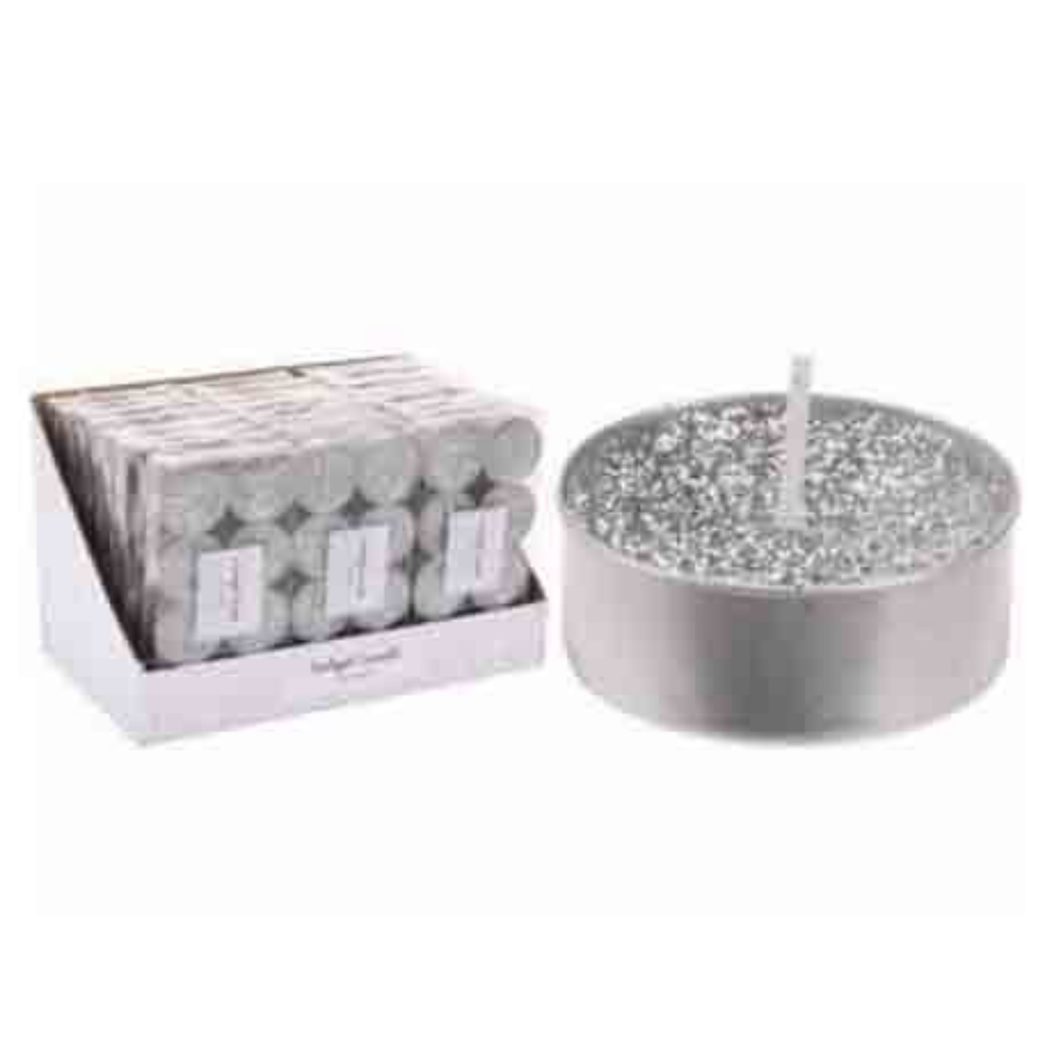 KERST THEELICHT ZILVER SET 8 STUKS - 101 2159 - 529957