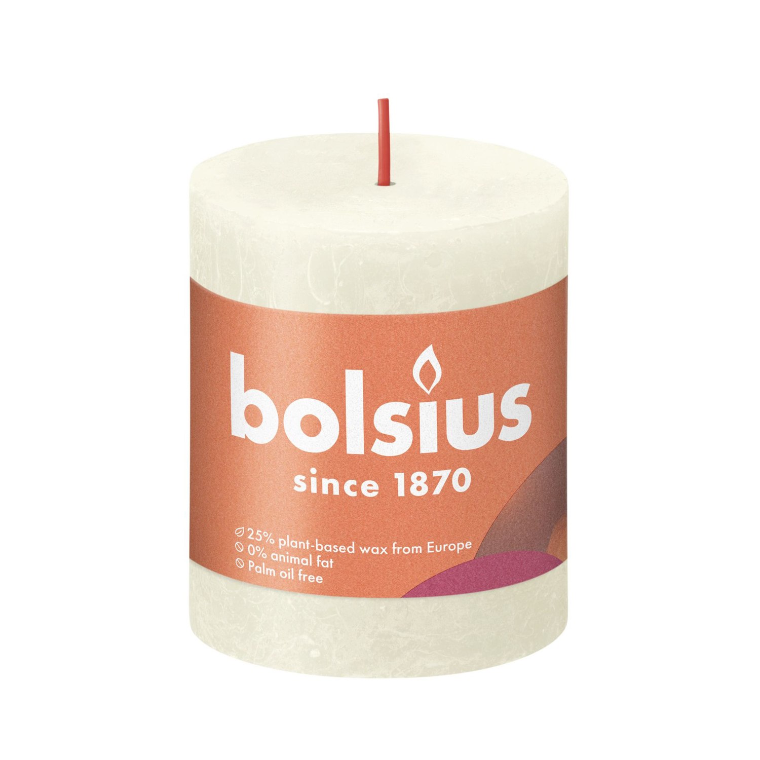 BOLSIUS RUSTIEKE KAARS 8CM SOFT PEARL - 101 2863 - 526285
