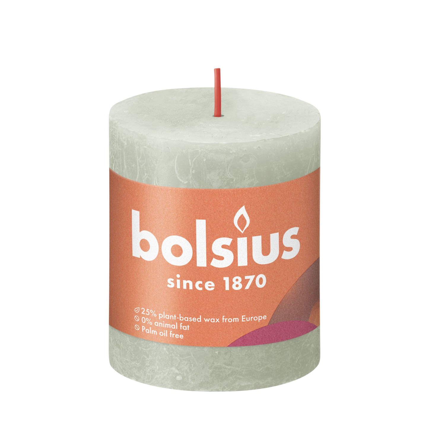 BOLSIUS RUSTIEKE KAARS 8CM LICHTGROEN - 101 2917 - 526731