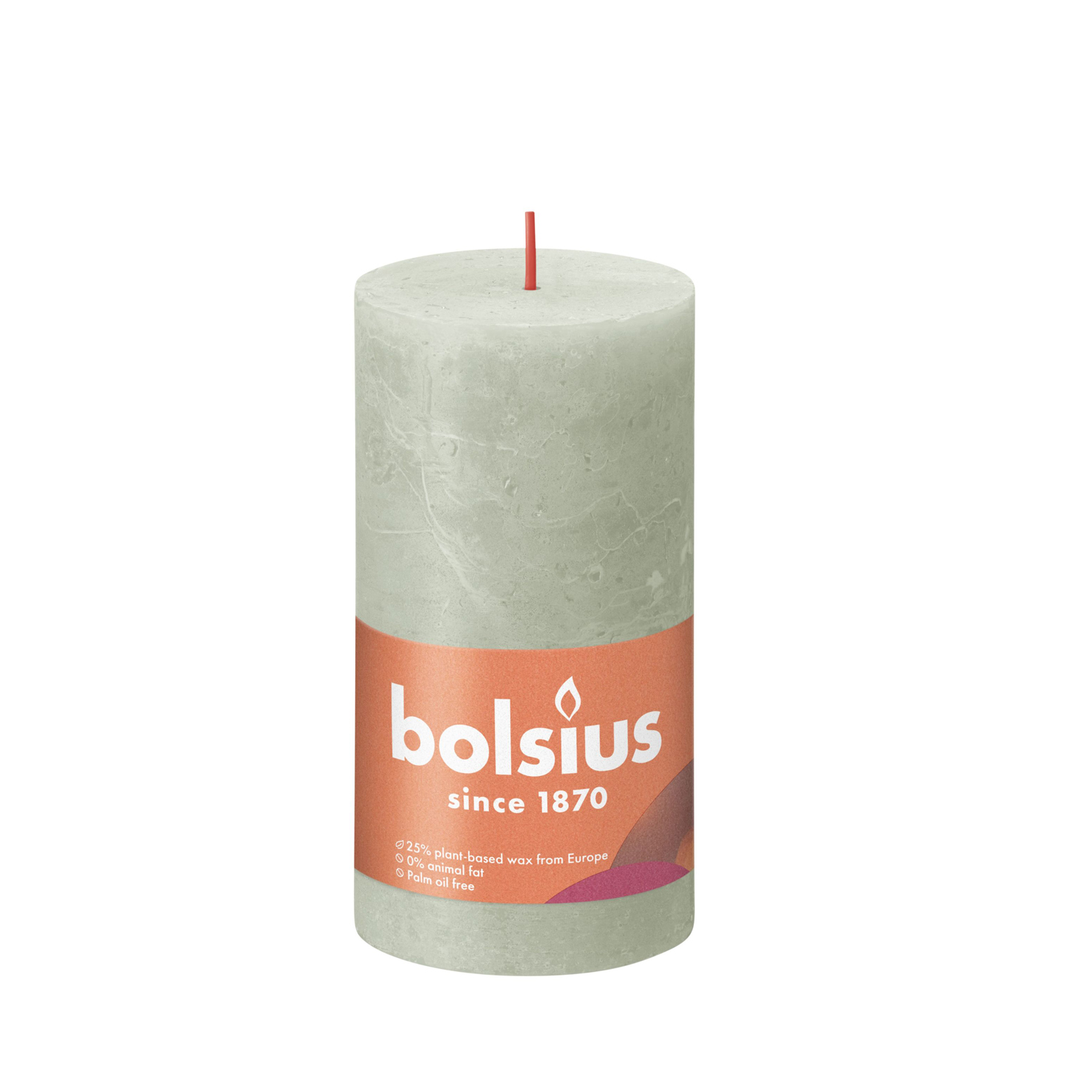BOLSIUS RUSTIEKE KAARS 13CM LICHTGROEN - 101 2986 - 526733
