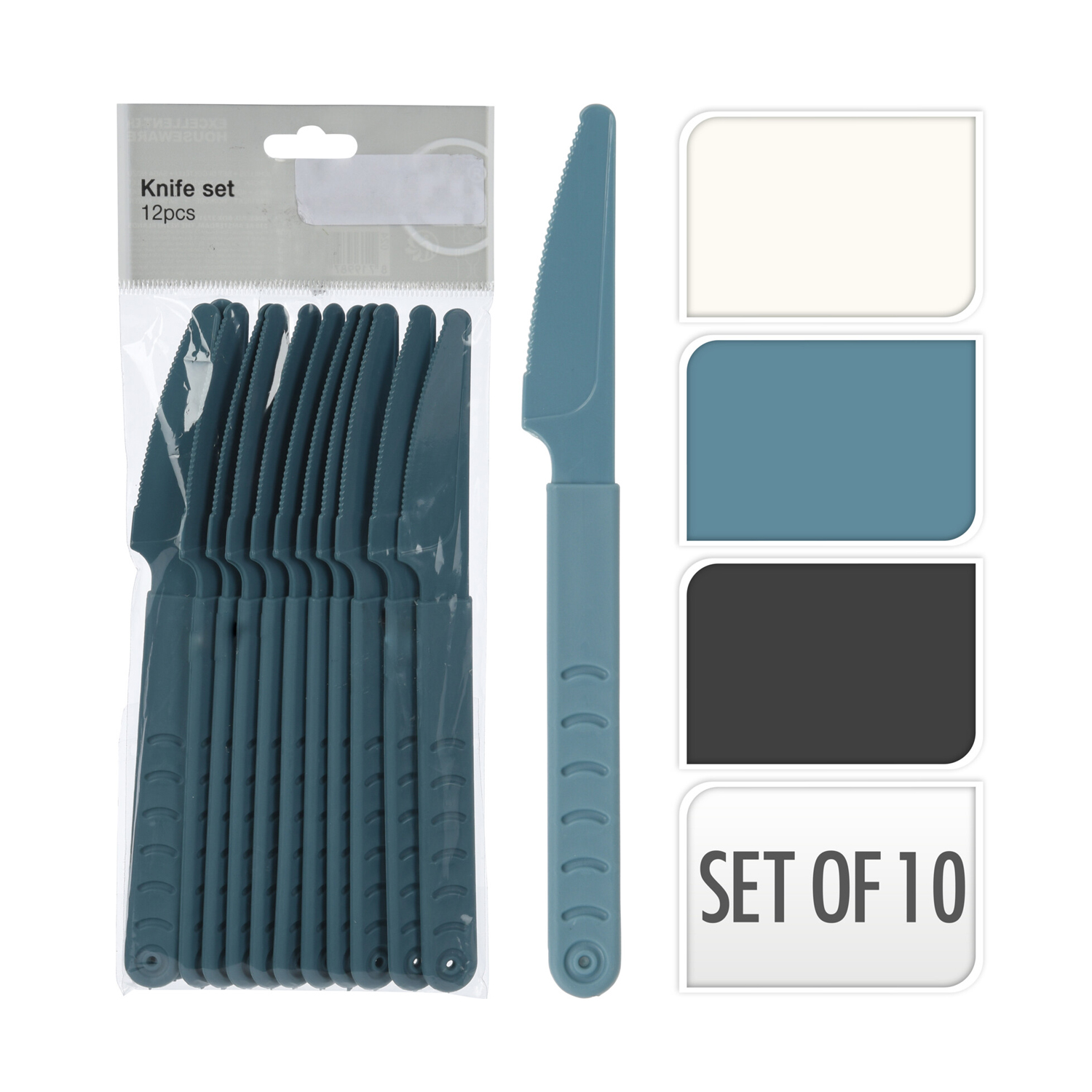 MESSEN 12 STUKS PLASTIC 18&frac12; CM ASSORTI - 101 5931 - 526521