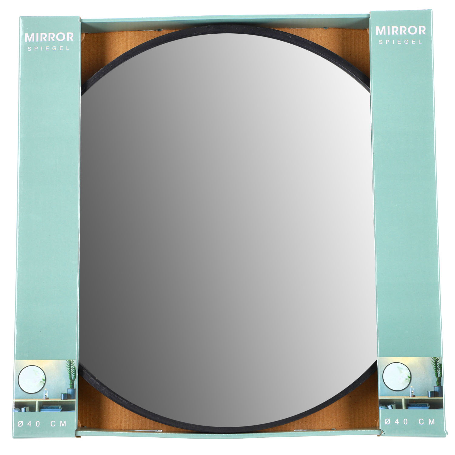 SPIEGEL ROND HANGEND &Oslash; 40 CM ZWARTE RAND - 101 6192 - 535382