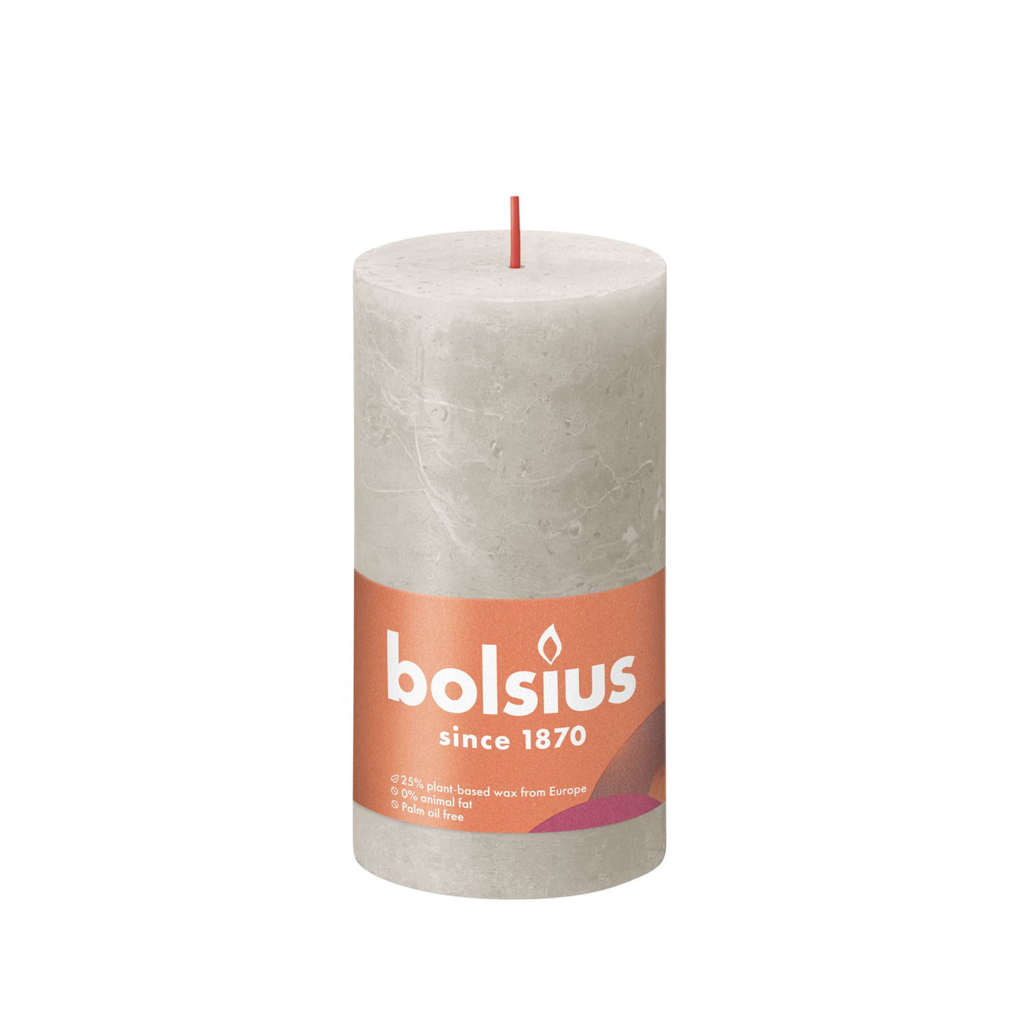 BOLSIUS RUSTIEKE KAARS 13CM ZAND - 101 8094 - 526745