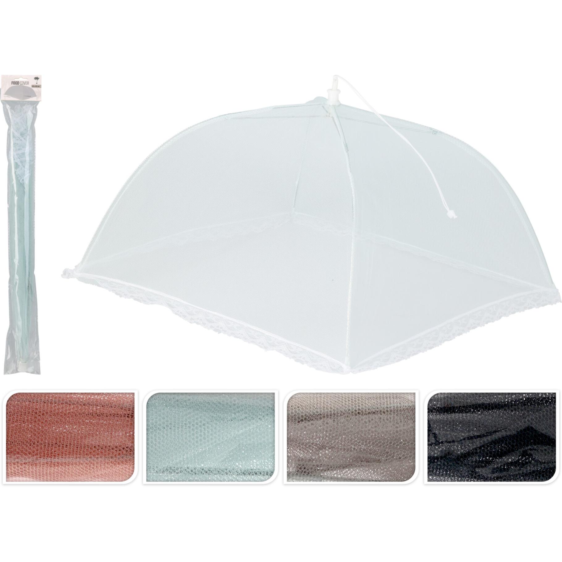 VLIEGENKAP 45x45cm GRIJS-GROEN-ZWART-ROS - 104 4739 - 513895