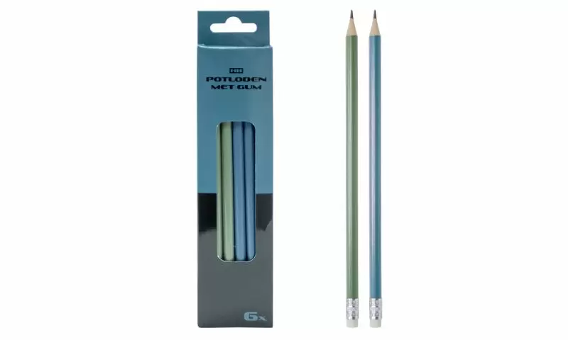 POTLODENSET HB MET GUM 6 STUKS - 12 10 20 30 35 - 533545