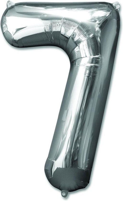FOLIE OPBLAASCIJFER NR 7 ZILVER 92 CM - 12 8 - 535013