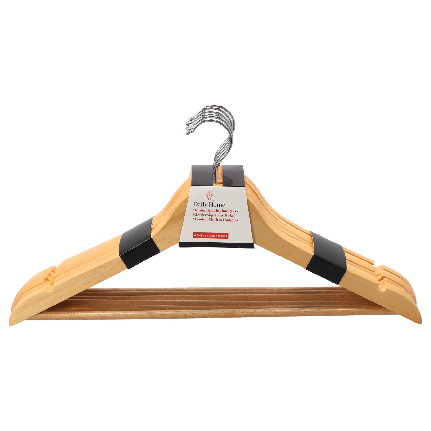 DAILY HOME KLEDINGHANGER HOUT 6 STUKS - 130 5853 - 511875