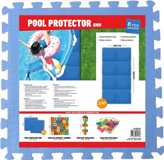 ZWEMBAD TEGELS 8X 50X50CM 8 MM DIK BLAUW - 14 10 20 30 40 50 60 70 75 - 019063