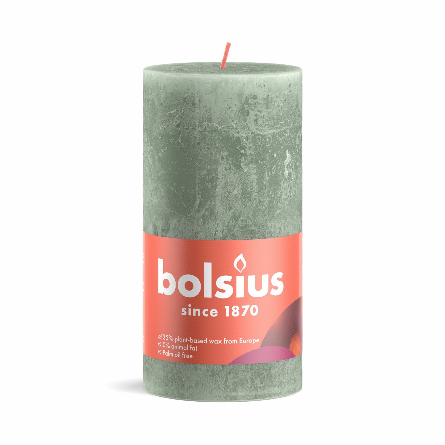 BOLSIUS RUSTIEKE KAARS 13CM JADE GREEN - 160 4668 - 533191