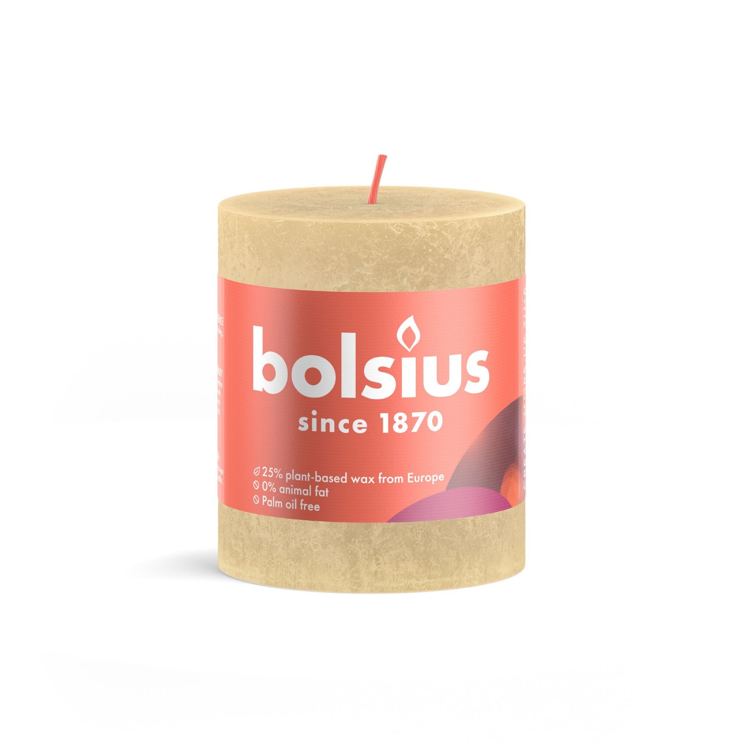 BOLSIUS RUSTIEKE KAARS 8CM OAT BEIGE - 160 6068 - 533190