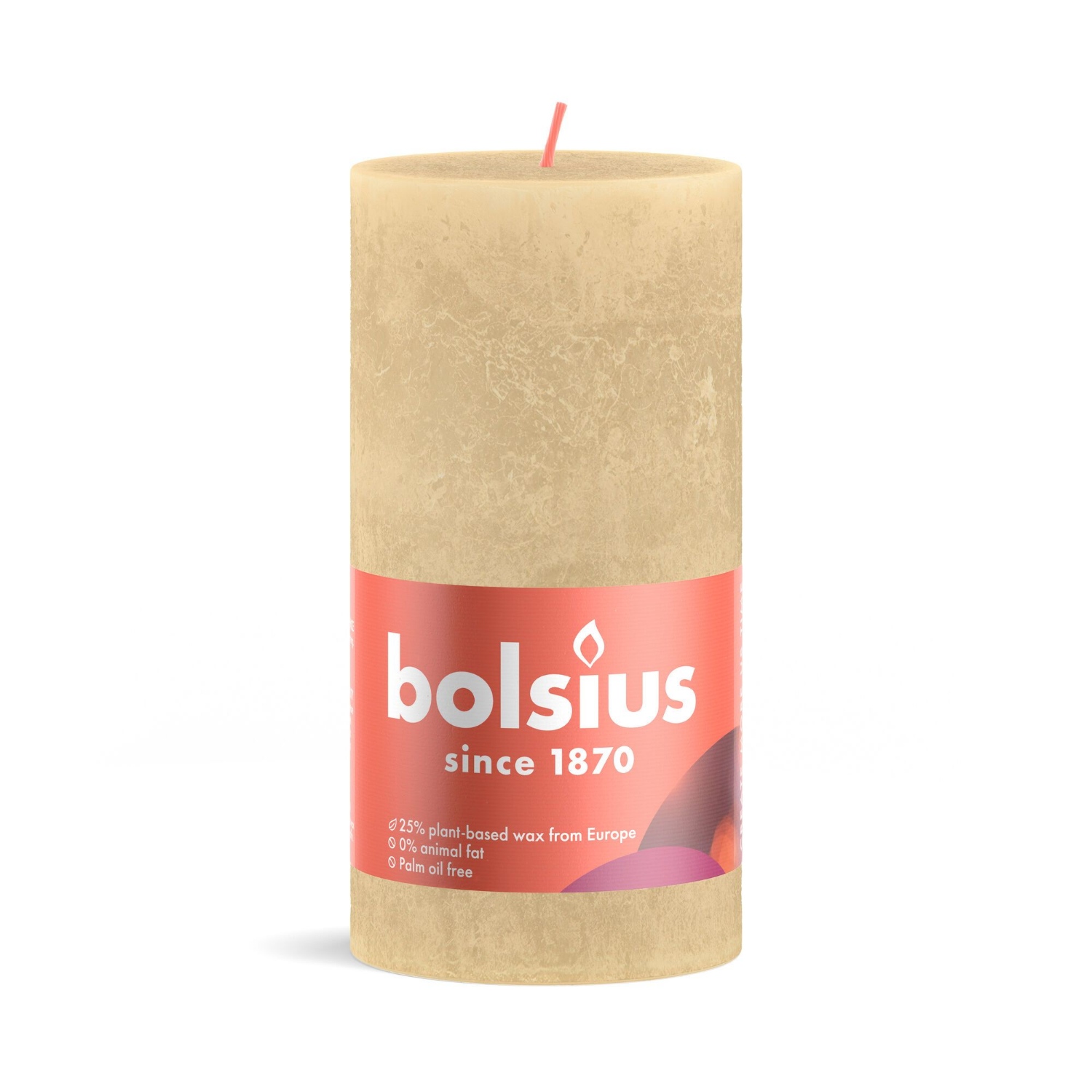 BOLSIUS RUSTIEKE KAARS 13CM OAT BEIGE - 160 6181 - 533222