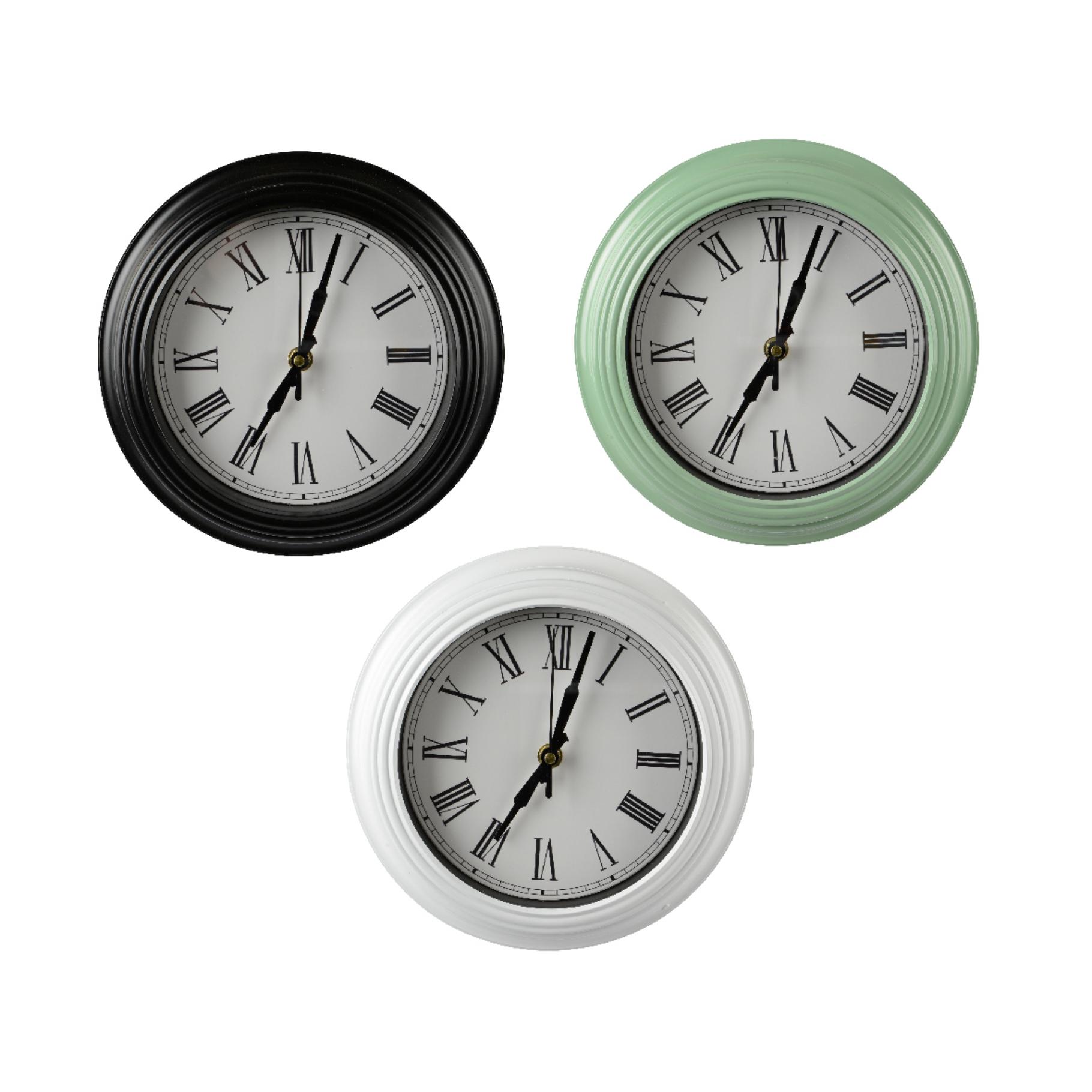 WAND KLOK 22 CM ASS KLEUR - 161 3304 - 0010537882