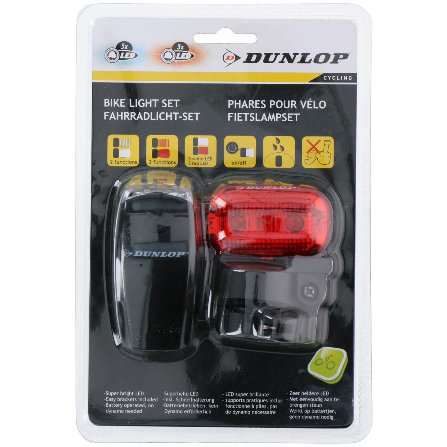 DUNLOP FIETSLAMPSET 2 DELIG - 180 1679 - 526222