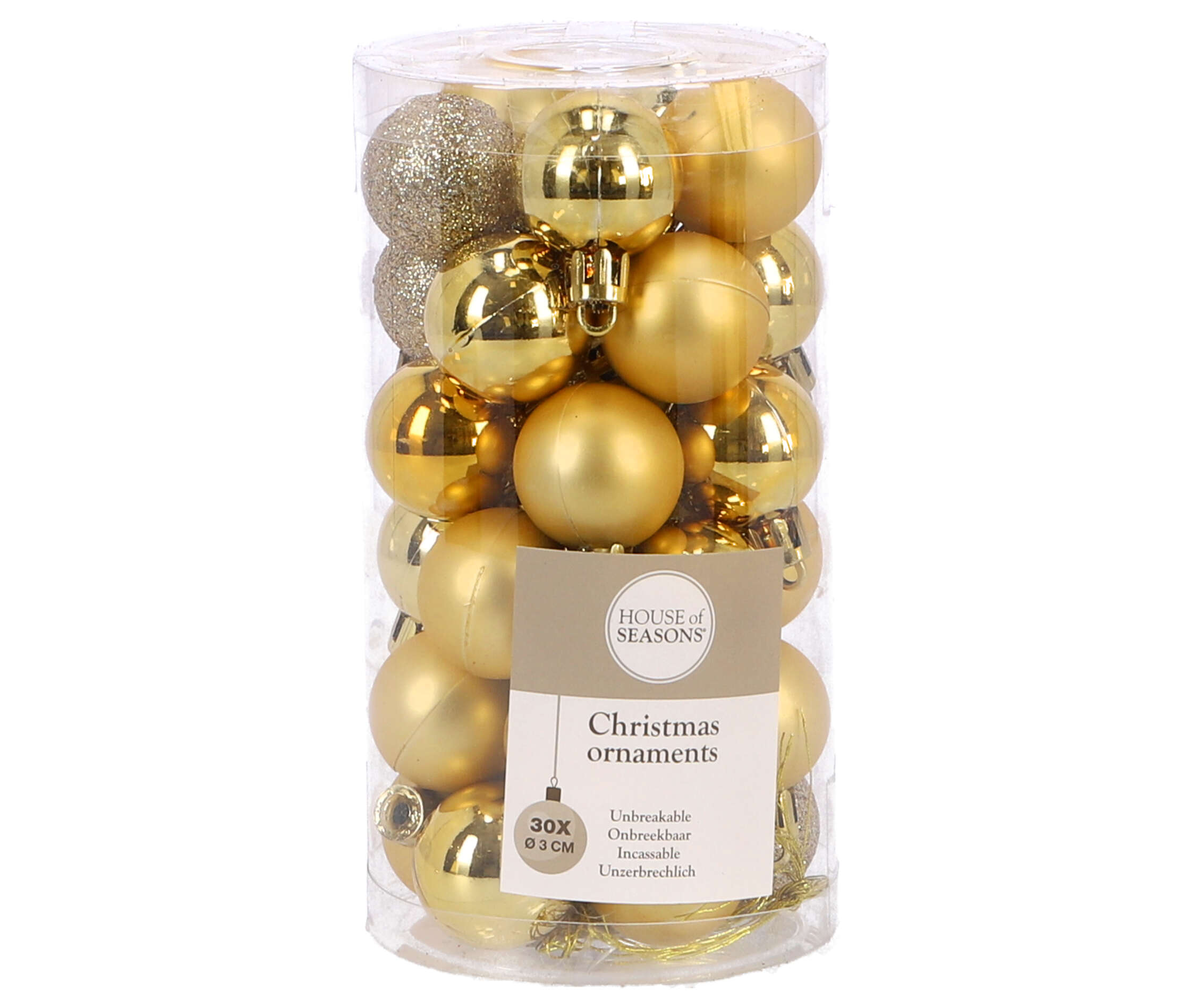 KERST BALLEN ONBREEKBAAR GOUD 30ST 3CM - 191 6831 - 533389