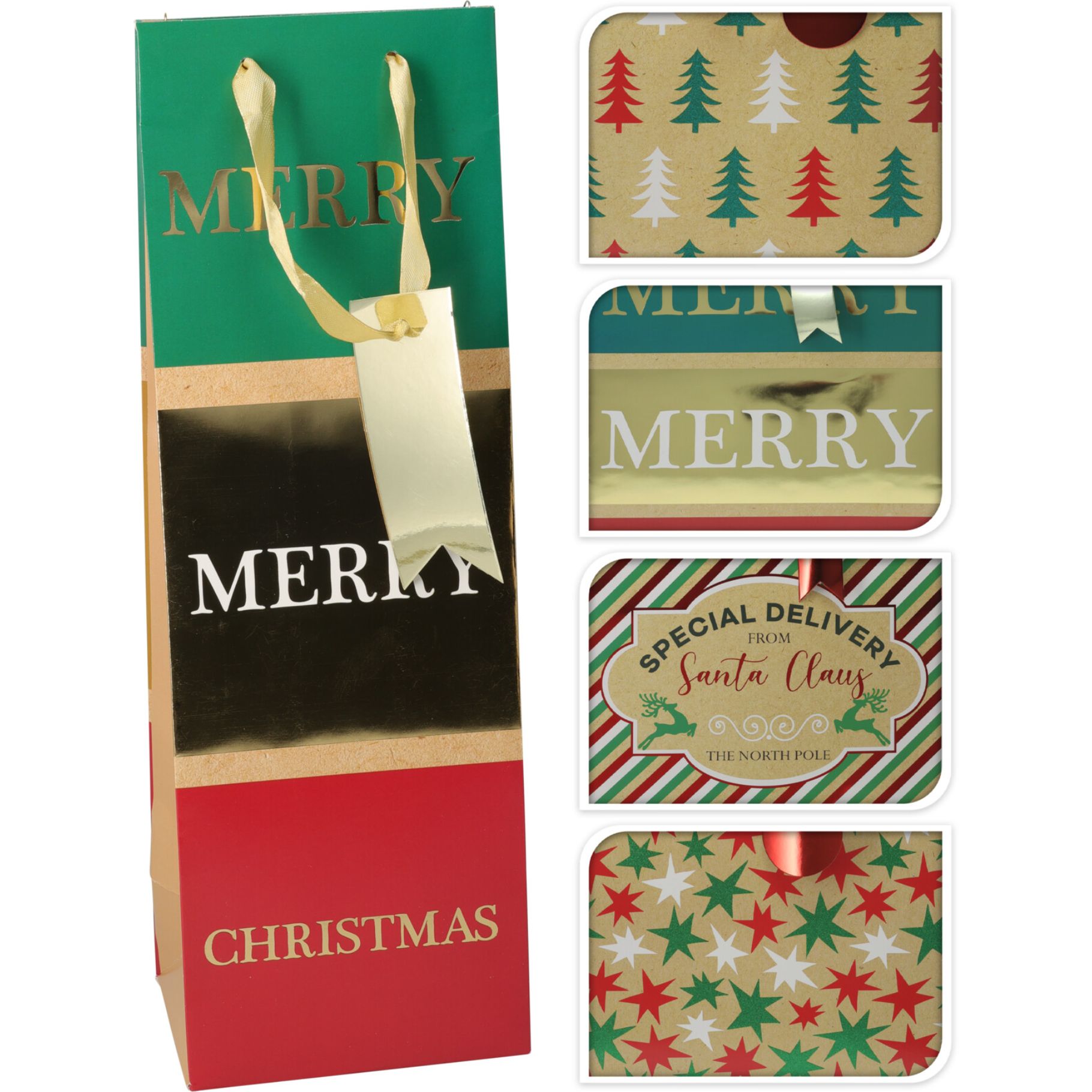 GESCHENKTAS VOOR FLES 4 ASSORTI - 193 2638 - 341553