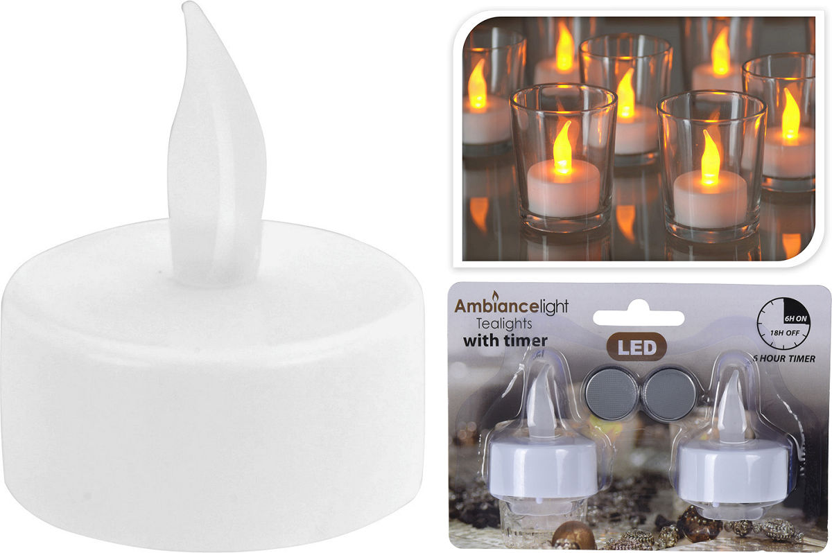 THEELICHT LED MET TIMER SET A 2 STUKS - 2 10 20 30 40 50 60 70 80 90 100 110 120 130 140 150 160 170 180 190 200 210 220 229 - 503908