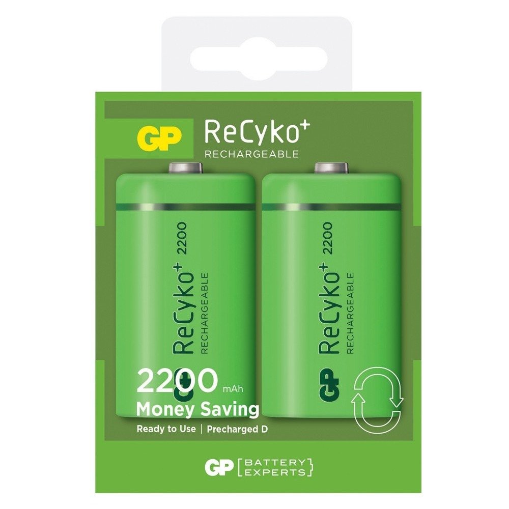GP OPLAADBARE BATTERIJ D 2200MAH 2 STUKS - 204959 - 204959