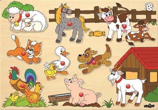 HOUTEN KNOPJESPUZZEL BOERDERIJ - 23 10 14 - 535495