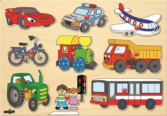 HOUTEN KNOPJESPUZZEL TRANSPORT - 234 - 535496
