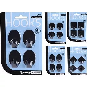 PLAKHAAKJES RVS ZWART 4 STUKS OP KAART - 3 10 20 30 40 50 60 70 80 90 100 110 120 130 140 150 160 170 180 190 200 210 216 - 345173