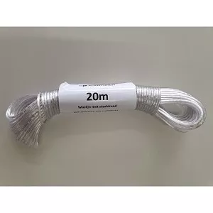 WASLIJNDRAAD MET STAALKERN 20 METER - 3 10 20 30 40 50 60 70 80 90 100 110 120 130 140 150 160 170 180 190 200 210 220 230 240 250 260 270 280 290 300 310 320 330 340 350 360 370 380 390 400 410 420 430 440 450 456 - 531609