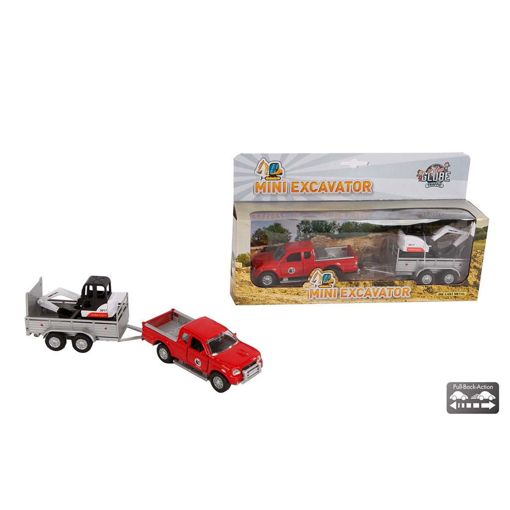DIE CAST PICKUP + TRAILER + MINIGRAVER - 331 0090 - 483512