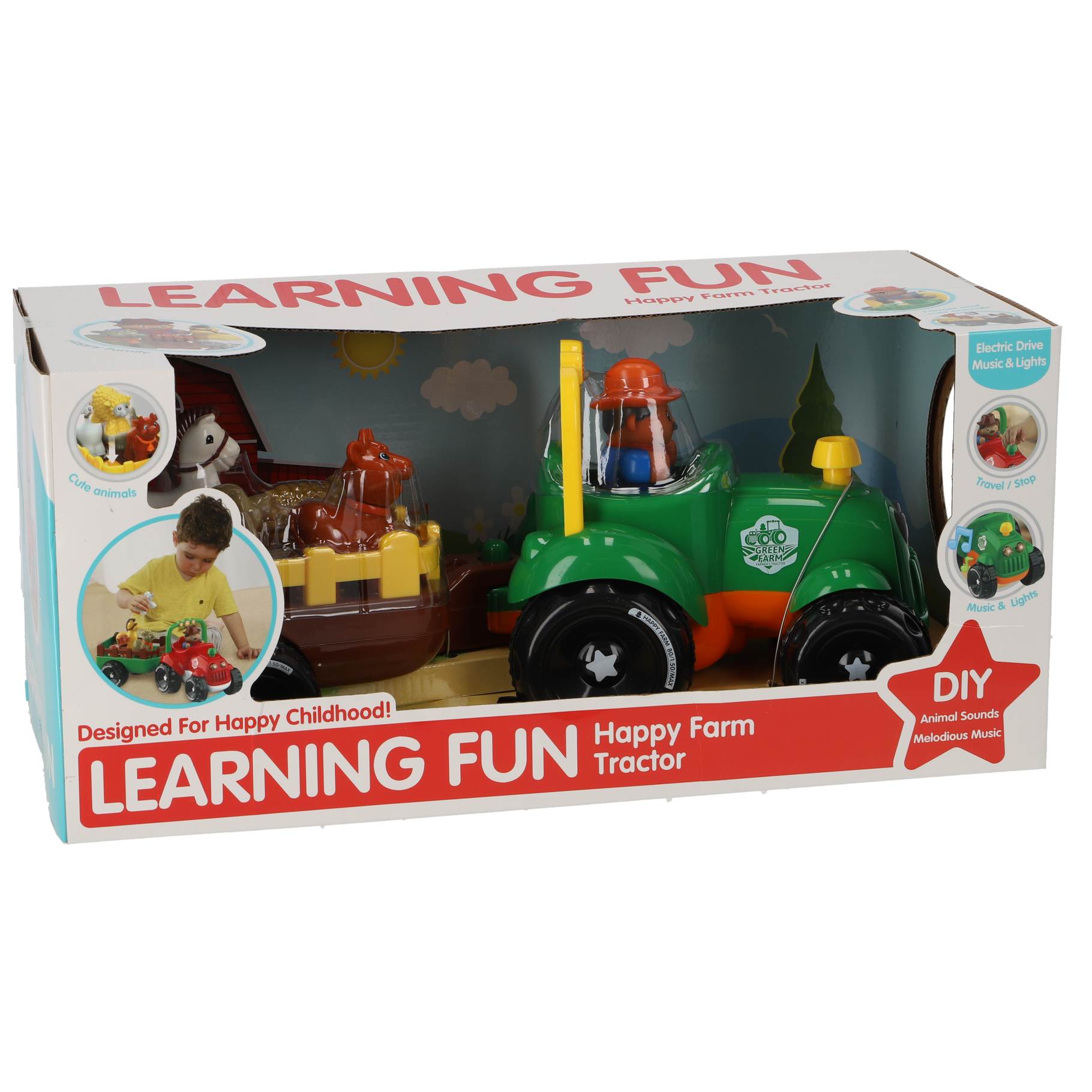 TRACTOR + DIEREN OP AANHANGWAGEN L/G - 348 5285 - 040874