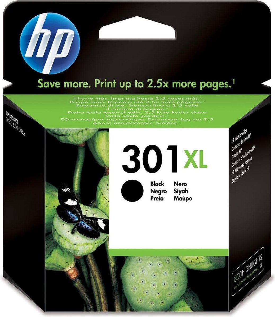 CARTRIDGE HP 301XL ORIGINEEL ZWART - 4 10 13 - 279495