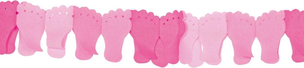 PAPIERENSLINGER ROZE VOETJES 6METER - 4 10 20 30 40 50 60 70 80 90 100 110 120 130 140 150 160 170 180 190 200 210 220 230 240 250 - 309002