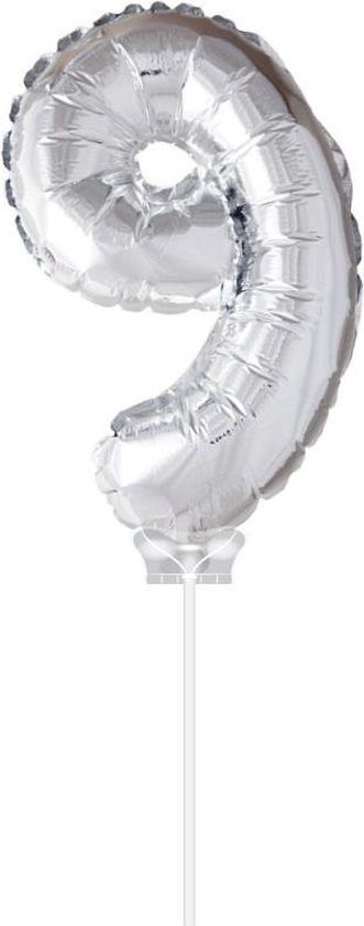 FOLIE OPBLAASCIJFER 9 ZILVER 40CM - 4 10 20 30 40 50 60 70 80 90 100 110 120 130 140 150 160 170 180 190 200 - 512771