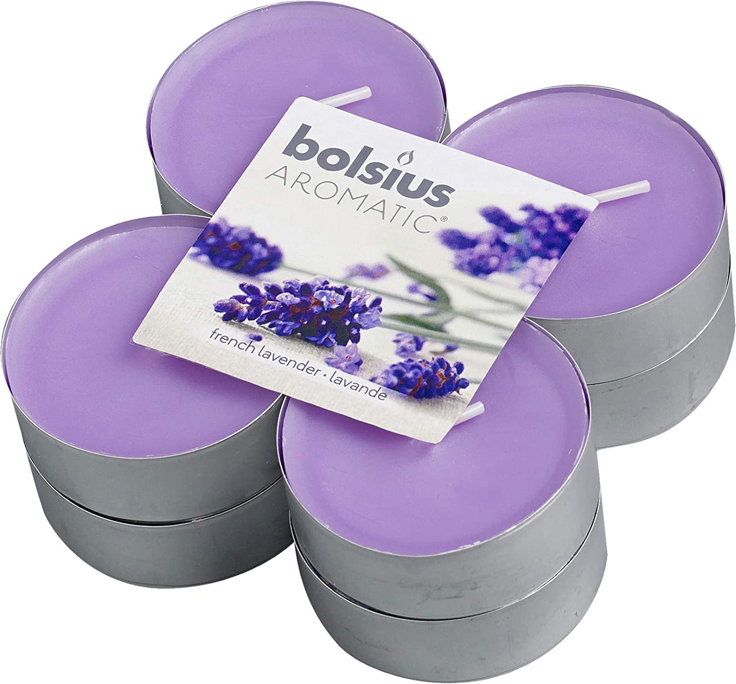 BOLSIUS GEURTHEELICHT MAXI LAVENDEL 8 ST - 4 10 20 30 40 50 60 70 80 90 100 110 - 333064