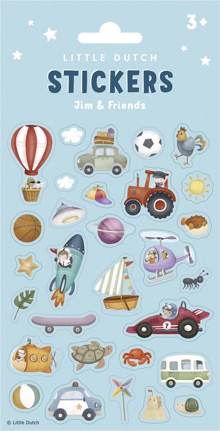 LITTLE DUTCH STICKERS JIM EN FRIENDS - 5 10 20 30 40 50 60 70 80 88 - 534912