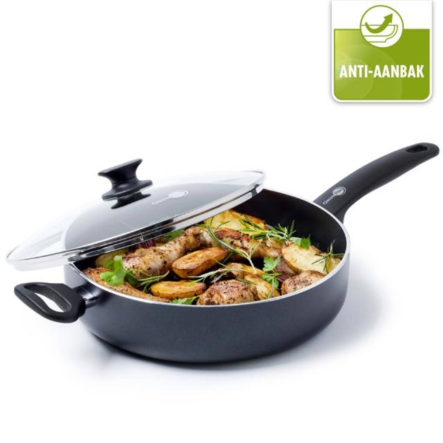GREENPAN HAPJESPAN 28CM PFAS VRIJ BLACK - 511553 - 511553