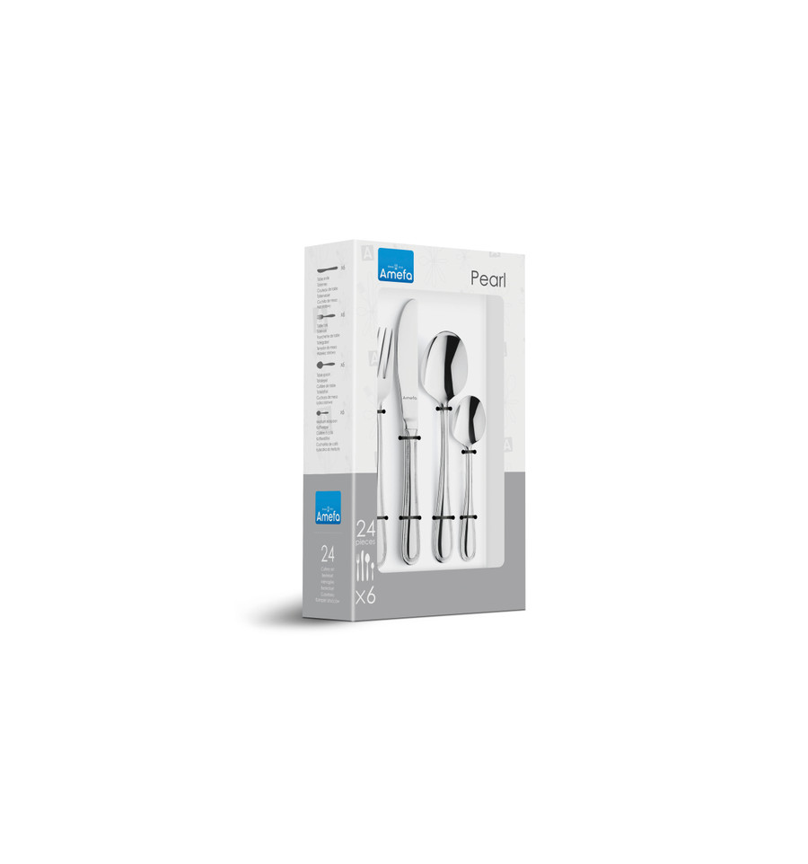 AMEFA PEARL BESTEKSET 24 DELIG GIFTBOX - 6 10 20 30 40 50 54 - 501325