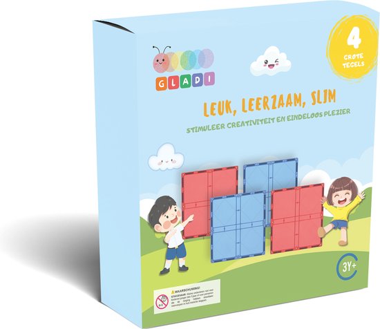 GLADI MAGNETIC GROTE TEGELS REGENBOOG 4 - 6 10 20 30 40 50 60 70 80 90 100 110 120 129 - 0010538589