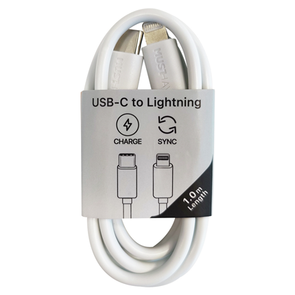 MUSTHAVE KABEL USB-C TO LIGTNING 1M WIT - 6 10 20 30 40 50 60 70 80 90 96 - 0010537936