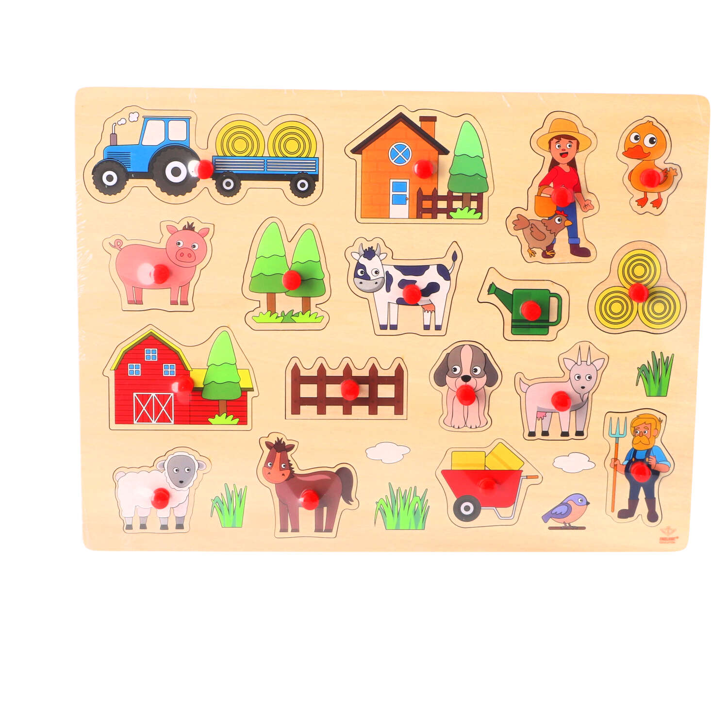 HOUTEN KNOPJESPUZZEL BOERDERIJ 30X40 CM - 603 4006 - 533291