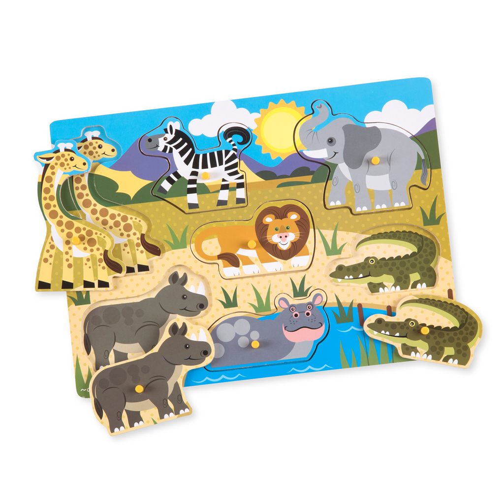 HOUTEN KNOPJESPUZZEL WILDE DIEREN - 603 9054 - 508109