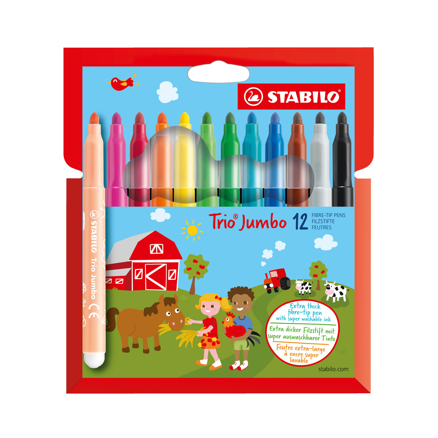 STABILO TRIO JUMBO VILTSTIFTEN 12 STUKS - 650 8012 - 485034