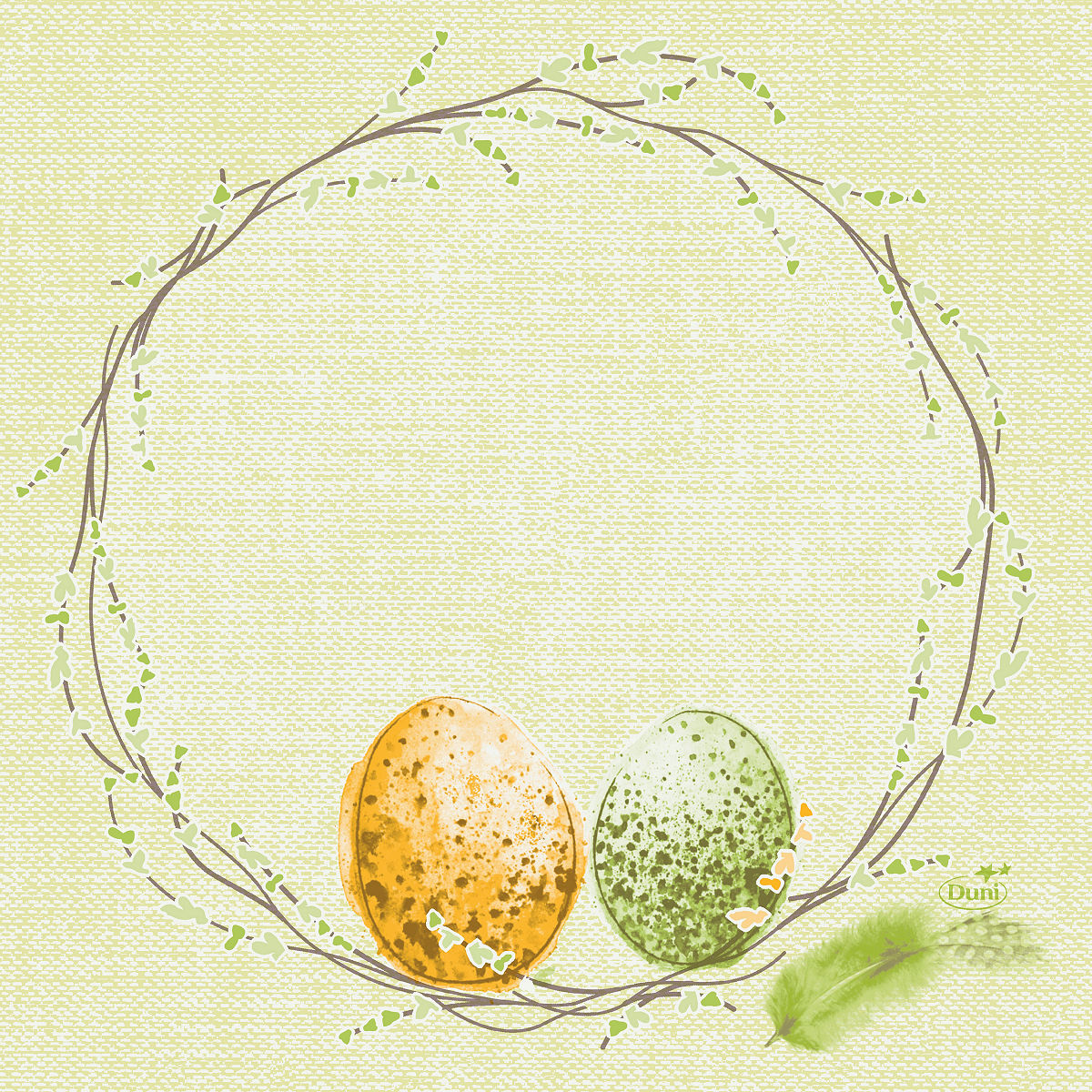 DUNI SERVETTEN EGGS &amp; PASTURE 33X33CM - 7321011943166 - 531218